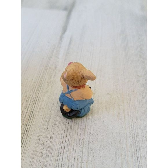 Mini Easter Bunny hand paint egg Village accessory spring figure - Picture 4 of 5